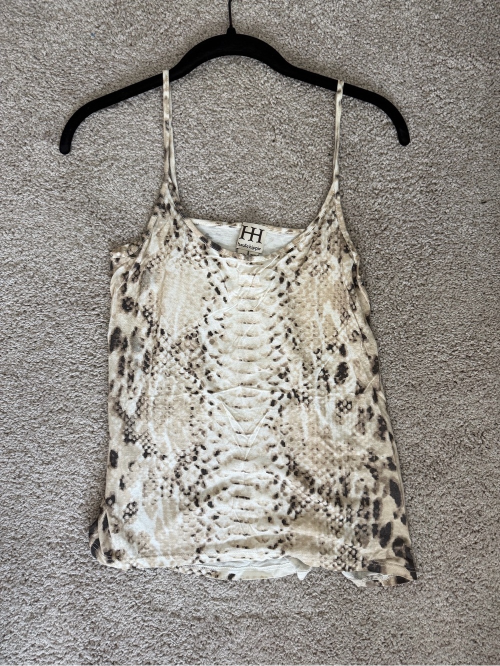 Haute Hippie Snake Print Silk Cami Tank